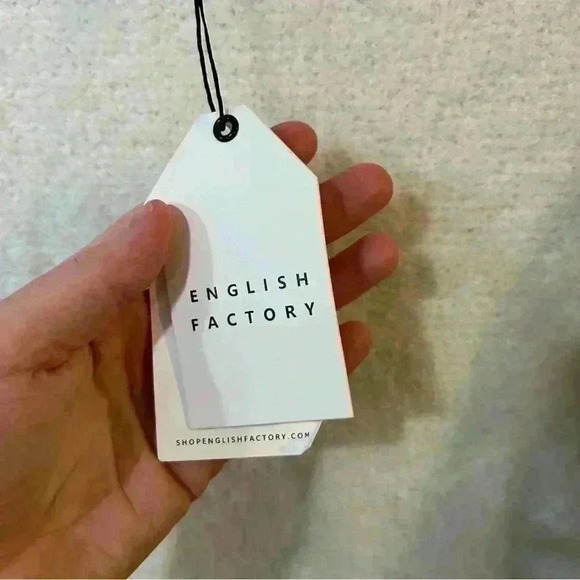 NWT English Factory White Ivory Crewneck Sweater Mini Dress Women’s Size Medium - Picture 5 of 5